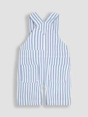 JoJo Maman Bébé Blue Striped 100% Cotton Dungarees - Image 2 of 3