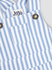 JoJo Maman Bébé Blue Striped 100% Cotton Dungarees - Image 3 of 3