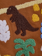 JoJo Maman Bébé Brown Dino 100% Cotton Appliqué Sweatshirt - Image 6 of 6