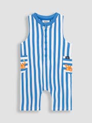 JoJo Maman Bébé Sky Blue Crab 2-Piece Crab Appliqué Romper & Hat Set - Image 2 of 6