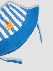JoJo Maman Bébé Sky Blue Crab 2-Piece Crab Appliqué Romper & Hat Set - Image 5 of 6