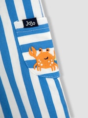 JoJo Maman Bébé Sky Blue Crab 2-Piece Crab Appliqué Romper & Hat Set - Image 6 of 6
