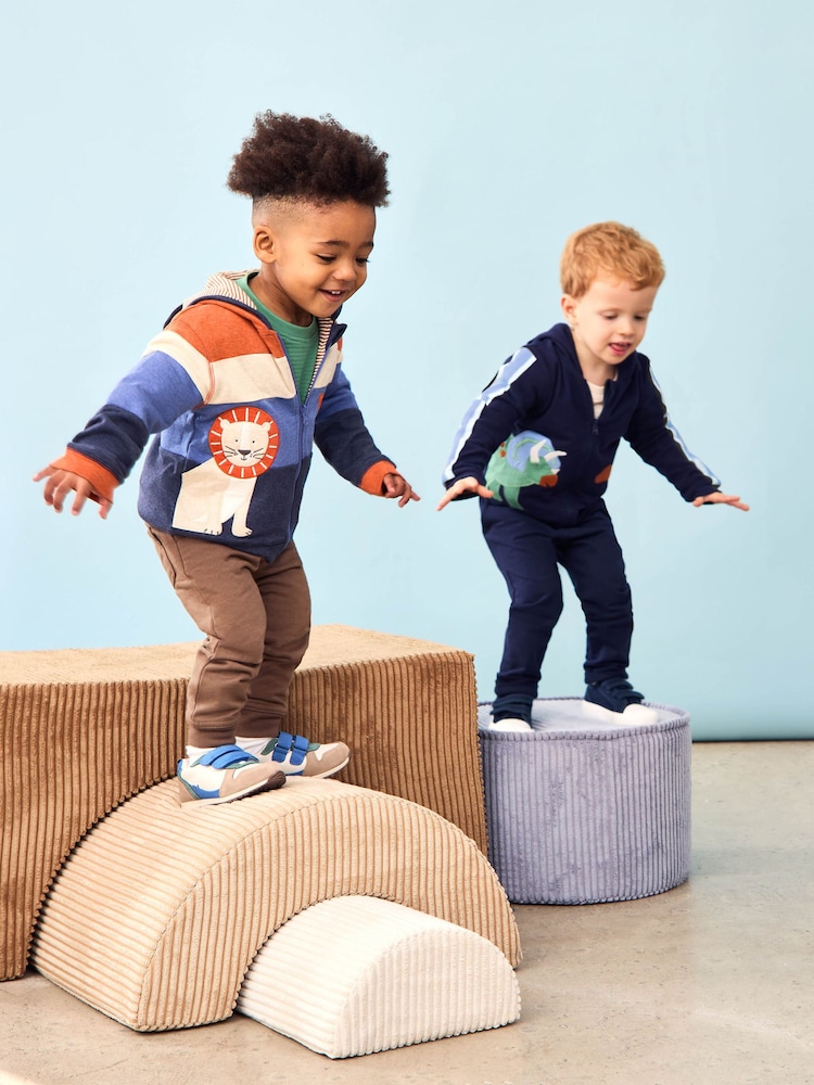 JoJo Maman Bébé Tan Brown & Natural Marl 2-Pack Relaxed Fit Turn Up Joggers - Image 1 of 8