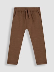 JoJo Maman Bébé Tan Brown & Natural Marl 2-Pack Relaxed Fit Turn Up Joggers - Image 5 of 8