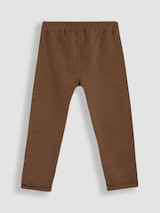 JoJo Maman Bébé Tan Brown & Natural Marl 2-Pack Relaxed Fit Turn Up Joggers - Image 6 of 8