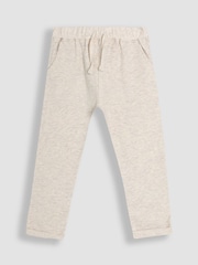 JoJo Maman Bébé Tan Brown & Natural Marl 2-Pack Relaxed Fit Turn Up Joggers - Image 7 of 8