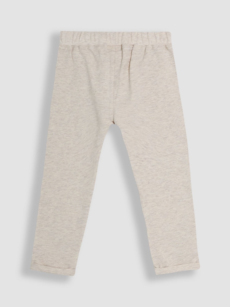 JoJo Maman Bébé Tan Brown & Natural Marl 2-Pack Relaxed Fit Turn Up Joggers - Image 8 of 8