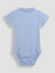 JoJo Maman Bébé White 2-Pack Plain Polo Shirt Bodysuits - Image 5 of 5