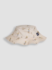 JoJo Maman Bébé Natural Peter Rabbit™ Woven Printed Sunhat - Image 1 of 3