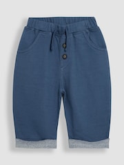 JoJo Maman Bébé Blue Relaxed Roll Up Trousers - Image 1 of 3