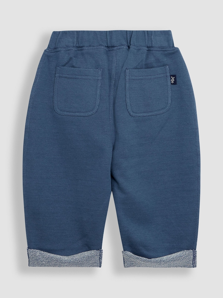 JoJo Maman Bébé Blue Relaxed Roll Up Trousers - Image 2 of 3
