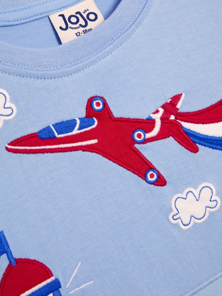 JoJo Maman Bébé Blue Arrows Appliqué Scene T-Shirt - Image 3 of 3