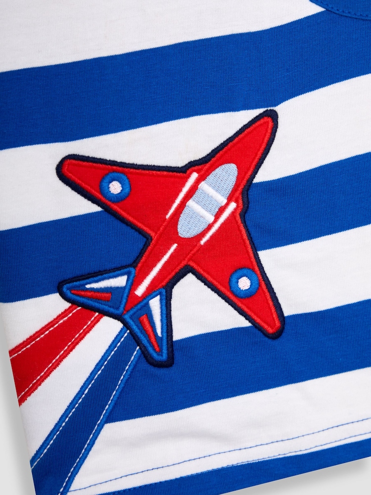 JoJo Maman Bébé Red Arrows Appliqué Stripe T-Shirt - Imagen 3 de 3