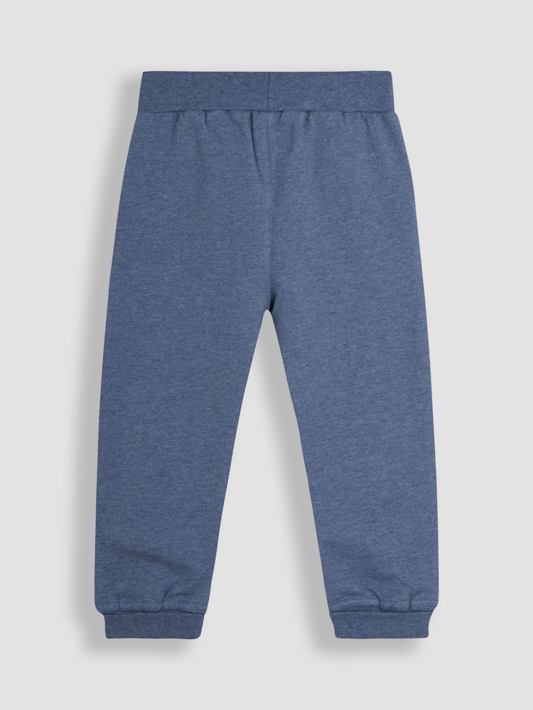 JoJo Maman Bébé Blue Marl Dino Fitted Appliqué Joggers - Image 2 of 3