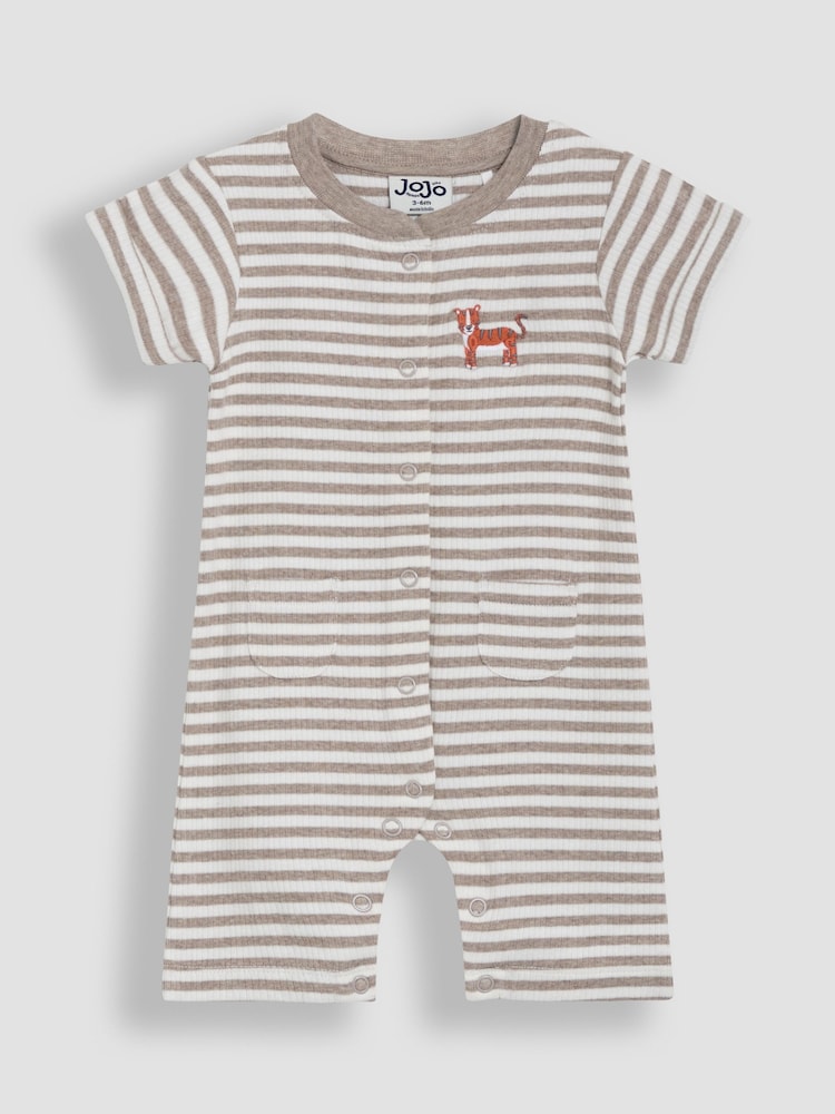 JoJo Maman Bébé Ecru Cream Safari 2-Pack Romper - Image 2 of 5