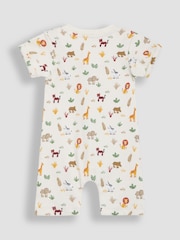JoJo Maman Bébé Ecru Cream Safari 2-Pack Romper - Image 5 of 5