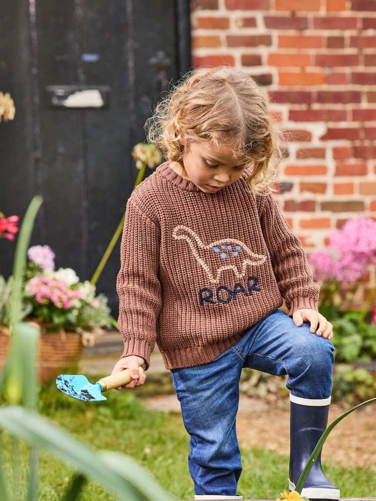 JoJo Maman Bébé Brown Embroidered Jumper - Image 4 of 4