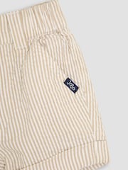 JoJo Maman Bébé Natural Stone Seersucker Stripe Shorts - Image 3 of 3