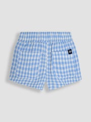 JoJo Maman Bébé Blue Check Textured Gingham Shorts - Image 2 of 3
