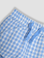 JoJo Maman Bébé Blue Check Textured Gingham Shorts - Image 3 of 3