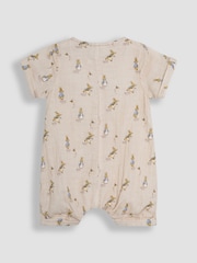 JoJo Maman Bébé Stone Peter Rabbit™ Cheesecloth Button Front Romper - Image 2 of 3