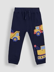 JoJo Maman Bébé Navy Blue Construction Fitted Appliqué Joggers - Image 2 of 6