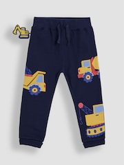 JoJo Maman Bébé Navy Blue Construction Fitted Appliqué Joggers - Image 3 of 6