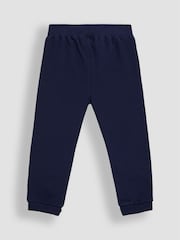 JoJo Maman Bébé Navy Blue Construction Fitted Appliqué Joggers - Image 4 of 6