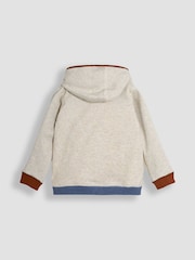 JoJo Maman Bébé Natural TRex Appliqué Reversible Hoodie - Image 5 of 7