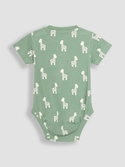 JoJo Maman Bébé Green Giraffe 2-Piece Ribbed Bodysuit & Shorts Set - Image 3 of 5