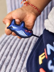 JoJo Maman Bébé Navy Blue Shark Fitted Appliqué Joggers - Image 6 of 7