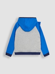 JoJo Maman Bébé Grey Shark Appliqué Reversible Hoodie - Image 3 of 9