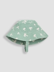 JoJo Maman Bébé Khaki Green Palm Tree 2-Piece Cheesecloth Palm Tree Romper & Hat Set - Image 4 of 5