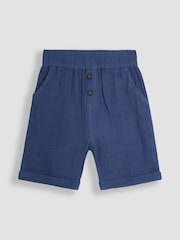 JoJo Maman Bébé Royal Blue & Navy Blue 2-Pack Cheesecloth Shorts - Image 2 of 5