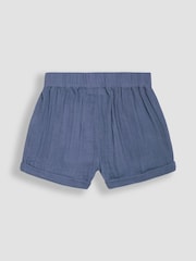 JoJo Maman Bébé Royal Blue & Navy Blue 2-Pack Cheesecloth Shorts - Image 3 of 5