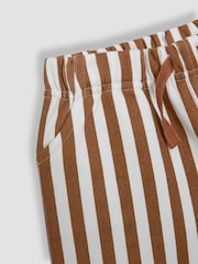 JoJo Maman Bébé Mustard Stripe & Solid Blue 2-Pack Stripe Jogger Shorts - Image 5 of 7