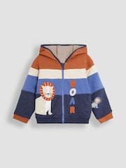JoJo Maman Bébé Denim Lion Appliqué Reversible Hoodie - Image 11 of 16