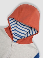 JoJo Maman Bébé Natural Tractor Appliqué Reversible Hoodie - Image 5 of 8
