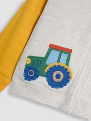 JoJo Maman Bébé Natural Tractor Appliqué Reversible Hoodie - Image 7 of 8