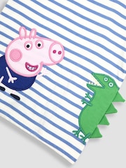 JoJo Maman Bébé Blue Peppa Pig Novelty Appliqué T-Shirt - Image 3 of 3