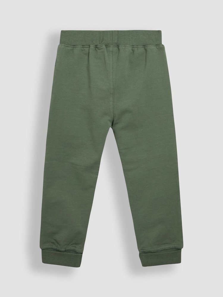 JoJo Maman Bébé Khaki Green Tractor Fitted Appliqué Joggers - Image 3 of 3