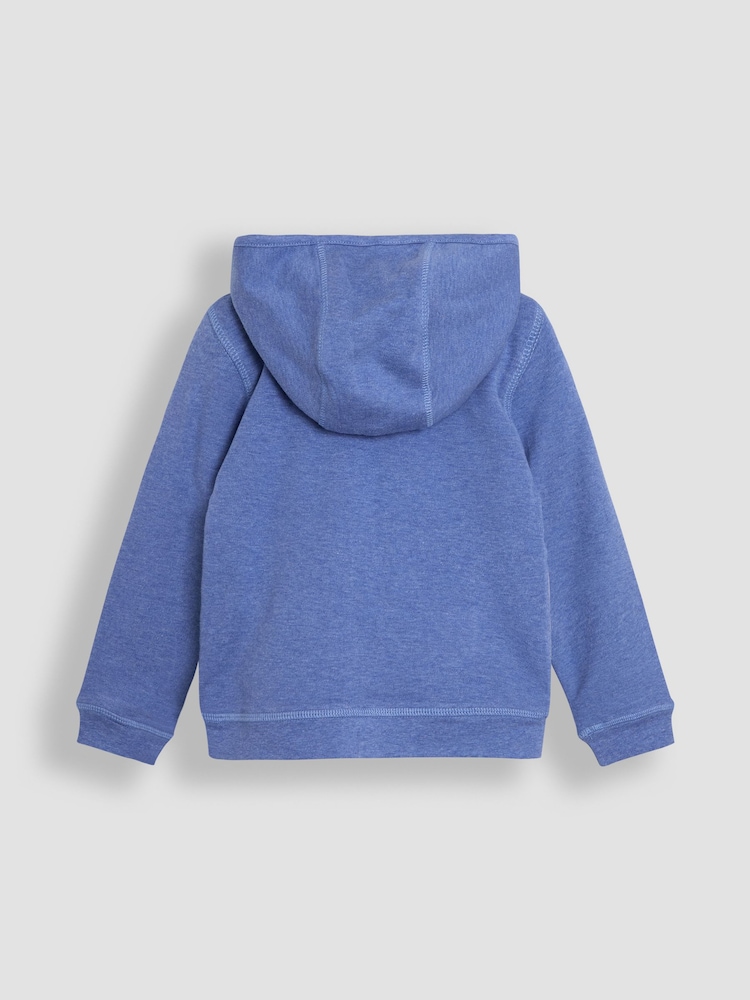 JoJo Maman Bébé Denim Safari Animals Appliqué Reversible Hoodie - Image 3 of 8