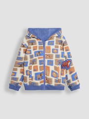 JoJo Maman Bébé Denim Safari Animals Appliqué Reversible Hoodie - Image 5 of 8