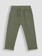 JoJo Maman Bébé Khaki Green & Navy Blue 2-Pack Relaxed Fit Turn Up Joggers - Image 2 of 7