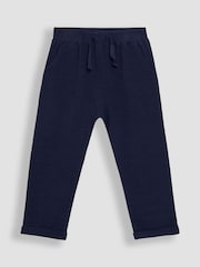 JoJo Maman Bébé Khaki Green & Navy Blue 2-Pack Relaxed Fit Turn Up Joggers - Image 3 of 7