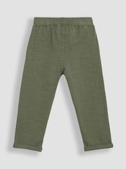 JoJo Maman Bébé Khaki Green & Navy Blue 2-Pack Relaxed Fit Turn Up Joggers - Image 4 of 7
