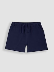 JoJo Maman Bébé Blue Dino & Navy Blue 2-Pack Printed & Plain Shorts - Image 4 of 5