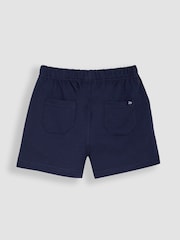 JoJo Maman Bébé Blue Dino & Navy Blue 2-Pack Printed & Plain Shorts - Image 5 of 5
