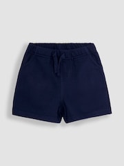 JoJo Maman Bébé Blue Stripe & Navy Blue 2-Pack Stripe Jogger Shorts - Image 4 of 5