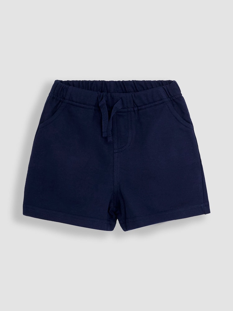 JoJo Maman Bébé Blue Stripe & Navy Blue 2-Pack Stripe Jogger Shorts - Image 4 of 5